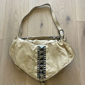 Cream leather bag by Hype.
